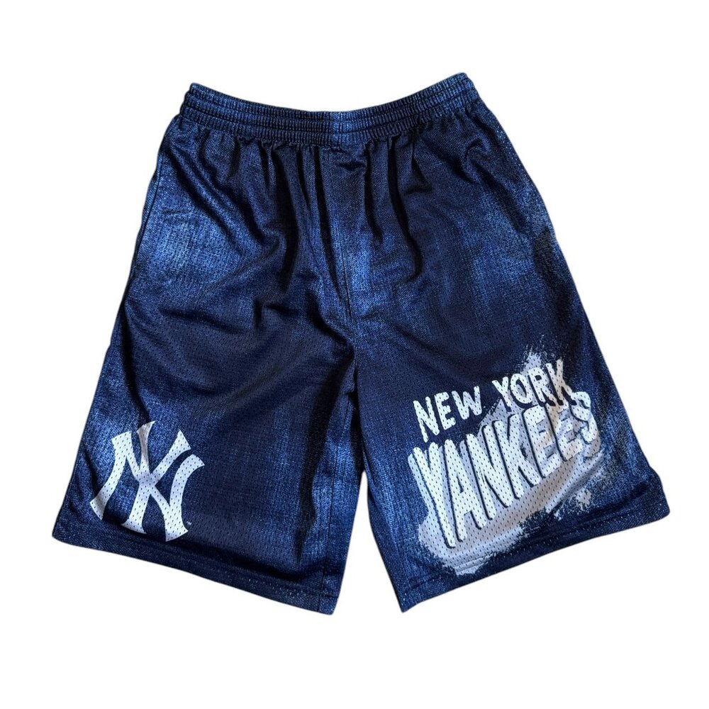 New York Yankees Navy Mesh Shorts YXL MLB